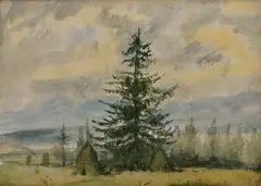 Feudál by Ladislav Čemický, 1989, Akvarel na papieri, sold Jun 2015