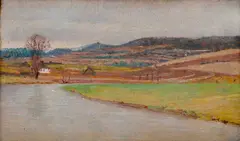 Pri rieke Poprad by Nándor Katona, Okolo 1910, Olej na dreve, sold Jun 2015