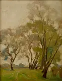 Ernest Rákosi, Stromy, Okolo 1920, Olej na kartóne