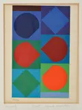 Viktor Vasarely, Beryll, Okolo 1960, Farebná serigrafia na papieri. 195/800