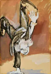 Ernest Špitz, Klaun, Okolo 1960, Gvaš na papieri