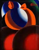 Žena s nošou by Milan Laluha, Okolo 1975, Olej na plátne, sold Jun 2015
