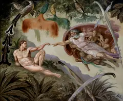 Peter Kľúčik, Adam (podľa Michelangela), 2013, Olej na plátne