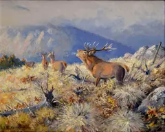 Jelenia ruja by Karl Sovanka, 1946, Olej na plátne, sold Apr 2015
