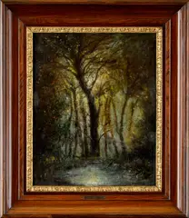 Ladislav Mednyánszky, Jesenný les, Okolo 1900, Olej na plátne, dublované na lepenke