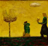 Miloš Alexander Bazovský, Čakanie, 1948, Olej na kartóne