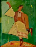 Miloš Alexander Bazovský, Tanec, 1938, Olej na lepenke