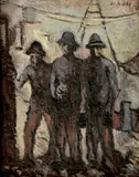 Ján Želibský, Baníci, 1941, Olej na kartóne