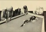 Sigetová Agnesa, Biliard, 1986, Kresba ceruzou na ručnom papieri
