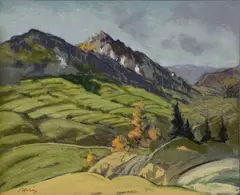 Karol Polónyi, Na tatranskom úbočí, Okolo 1940, Pastel na papieri