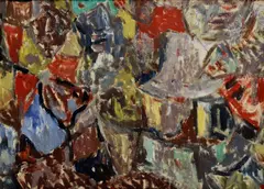 Jozef Ilečko, Horská dedina, Okolo 1960, Olej na papieri