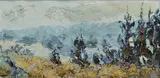 Ján Šandora, Letná krajina, 1964, Olej na kartóne