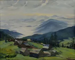 Martin Benka, Ranné hmly nad Liskovou, Okolo 1921 - 25, Olej na plátne
