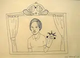 Ivana Šáteková, Z cyklu "Tvorivé ženy" II., 2013, Kresba fixkou na papieri