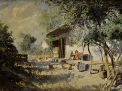 Ferenc Ujváry, Na priedomí, Okolo 1935, Olej na plátne
