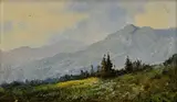 Horská krajina by László Neogrády, Okolo 1935, Olej na kartóne, sold Mar 2015