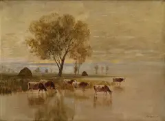 Ferenc Olgyay, Napájanie kráv, Okolo 1910, Olej na plátne