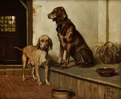 Topper, Dva psi, 1885, Olej na plátne