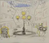 Don Quijote by Salvador Dalí, Okolo 1980, Suchá ihla, llept, farebná akvatinta na papieri 50/135, sold Mar 2015