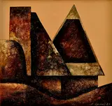 Rudolf Krivoš, Súmračný laz, 1987, Kombinácia techník na preglejke