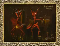 Karol Baron, Stretnutie dvoch, 1960, Olej na sololite