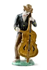 Arnošt Kostka, Hráč na basu, Okolo 1950, Ručne maľovaná a glazovaná keramika