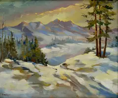 Juraj Krutek, Zima v Tatrách, 1935, Olej na plátne
