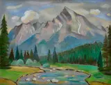 Karol Feňveš, Potok pod Tatrami, Okolo 1990, Pastel na papieri