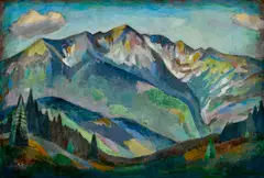 Karol Feňveš, Tatry, 1990, Olejová tempera na papieri
