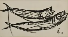 František Studený, Údenáče, 1963, Tuš na papieri