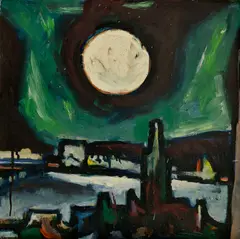 Viliam Chmel, Zelené nebo nad ruinami, Okolo 1943, Olej na kartóne
