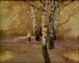 – Kovács László Kézdi, Pastierka oviec, 1910, Olej na kartóne