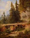 Albert Rieger, Horský potok s mostom