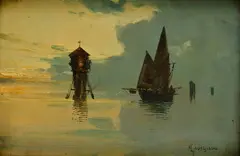 Natale Gavagnin, Z Benátok I., Okolo 1900, Olej na dreve