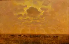 Stádo v holandskej krajine by Nándor Katona, 1899, Olej na plátne, dublované, sold Nov 2014