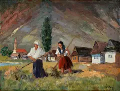 Pri hrabaní by Karol Polónyi, Okolo 1935, Olej na kartóne, sold Sep 2014