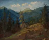 Jozef Satin, Tatranská krajina, 1942, Olej na plátne