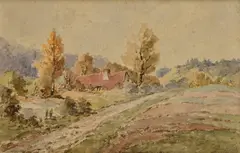 Alojz Struhár, Samota pri lese, Okolo 1930, Akvarel na papieri