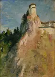Miklós Mihalovits, Oravský zámok, Okolo 1920, Olej na kartóne