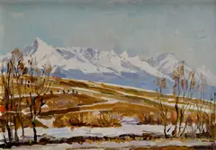 Pod Tatrami by Július Ludwig Balogh, 1980, Olej na kartóne, sold Sep 2014