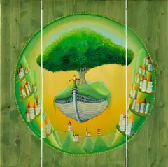 Radoslav Jarábek, Triptych, Okolo 2000, Tempera na dreve