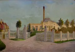 Vojtech Marx, Bratislavské vodárne II., 1913, Olej na kartóne