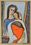 Mikuláš Galanda, Pred obrazom Madony (Zamyslená), 1938, Tempera na papieri