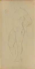 Stojaci akt by Mikuláš Galanda, Okolo 1935, Ceruza na papieri, sold Sep 2014
