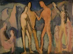Dezider Milly, Alegorická kompozícia, Okolo 1940-45, Tempera, gvaš na kartóne