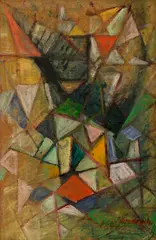 Ján Mudroch, Harlekýn, 1947, Olej na dreve