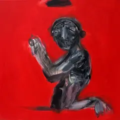 Marek Ormandík, LXXIII. (z cyklu Svätí za dedinou), 2012, Akryl na plátne