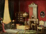 Laszlo Karpathy, Meštiansky interiér, Okolo 1920, Olej na plátne