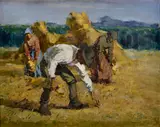 Pálnagy Zsigmond, Kláskovanie, Okolo 1920, Olej na kartóne
