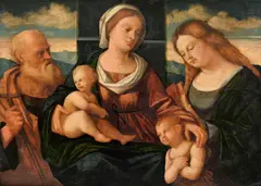 Santacrocce Francesco da Rizzo, Sacra Conversatione, Po 1516, Olej na dreve